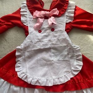 red and pink maid cosplay / costume